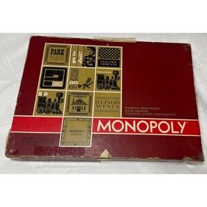 Vintage 1964 Monopoly Board Game Red Box Parker Brothers (Complete Set)